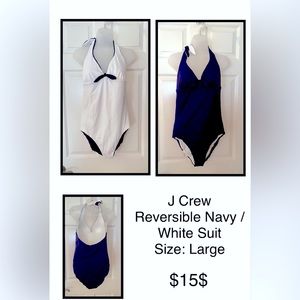 Reversible JCrew Swimsuit- White/Navy